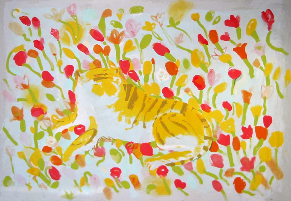 manuel olias Deco Naure tigre entre las flores 2005